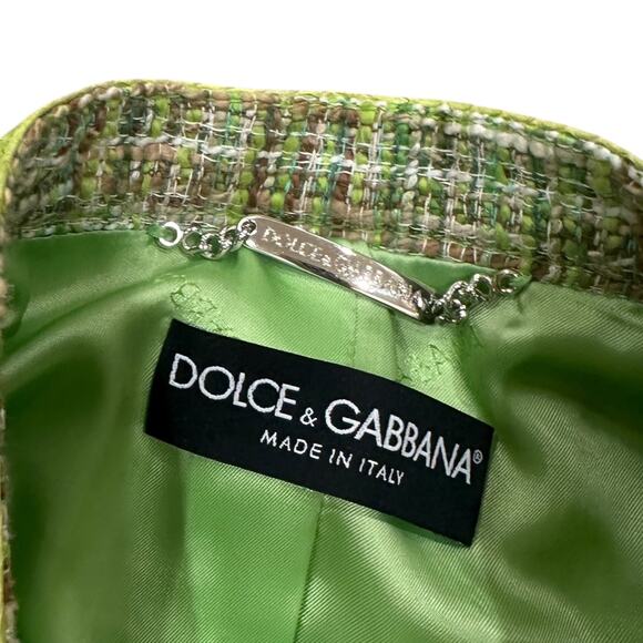 DOLCE & GABBANA Water Snake Green Tweed Boucle Blazer - Picture 12 of 12